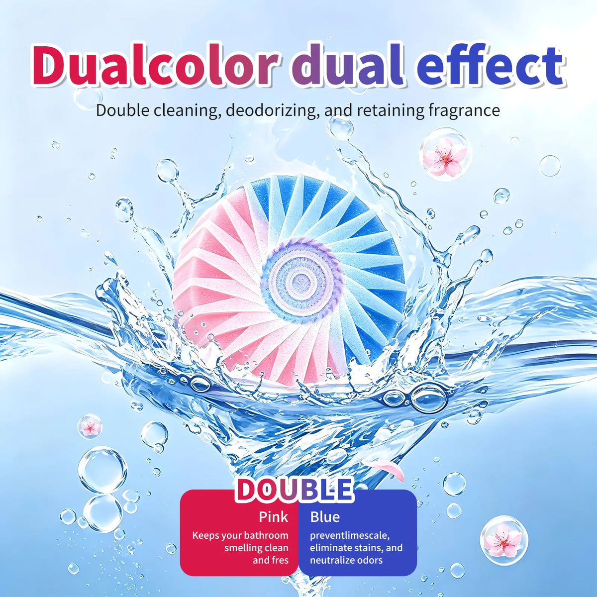 Calmsho Dual-Color Toilet Bowl Cleaner - 2-in-1 Clean & Deodorize
